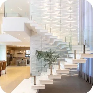 Cầu Thang Kính Không Tay Vịn