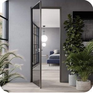 Cửa Nhôm Slim Mở Quay 1 Cánh